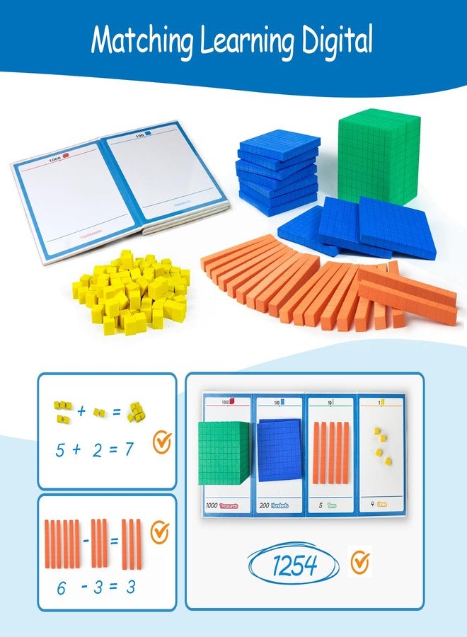 Stochastic Box Foam Base Ten Blocks for Place Value, Early Counting, Manipulatives, Counters, Cubes - Kids Math Learning Tool - Image 3